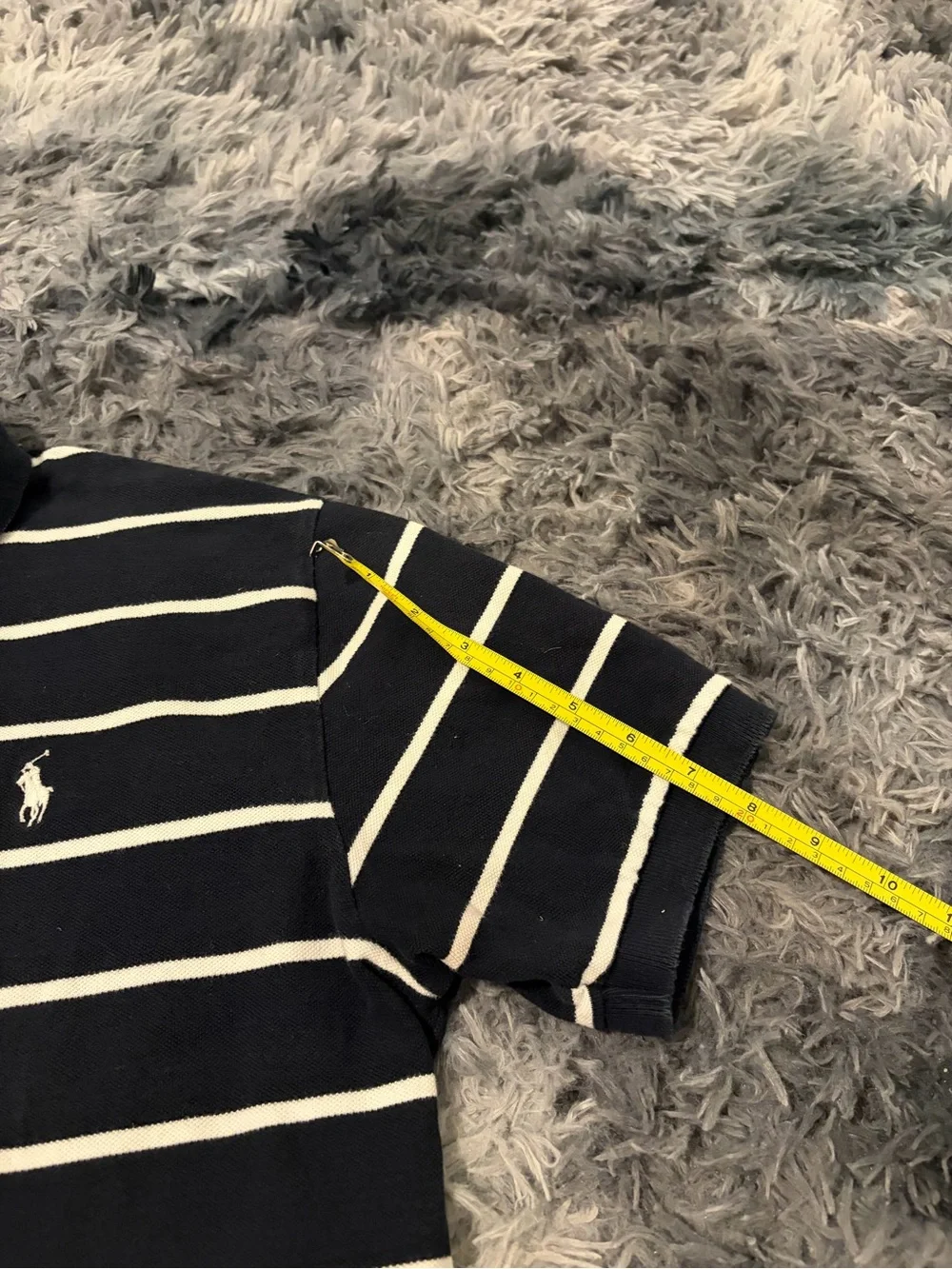 Polo by Ralph Lauren Shirt Men L Black White Striped Short Sleeve Pony Cotton